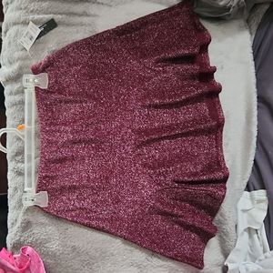 Burgundy glittered mini skirt